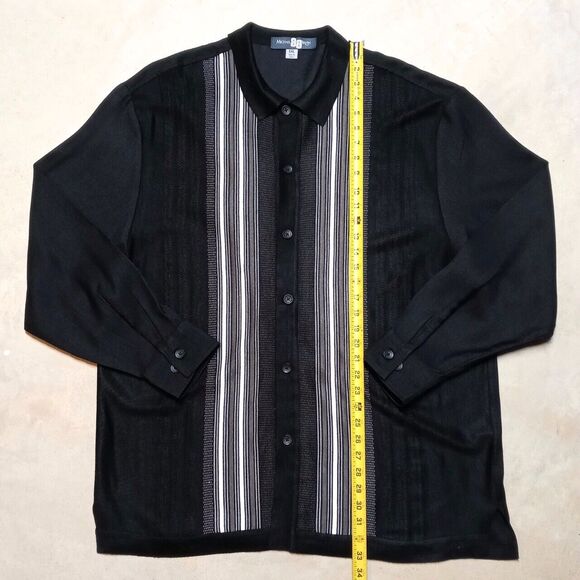 Vintage Michael Irvin 88 Black Gray Striped Knit Long Sleeve Shirt - Size XXL - Picture 7 of 8